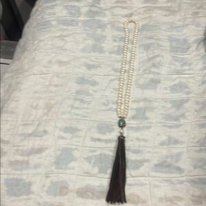 Elegant Cream and Brown Beaded Necklace